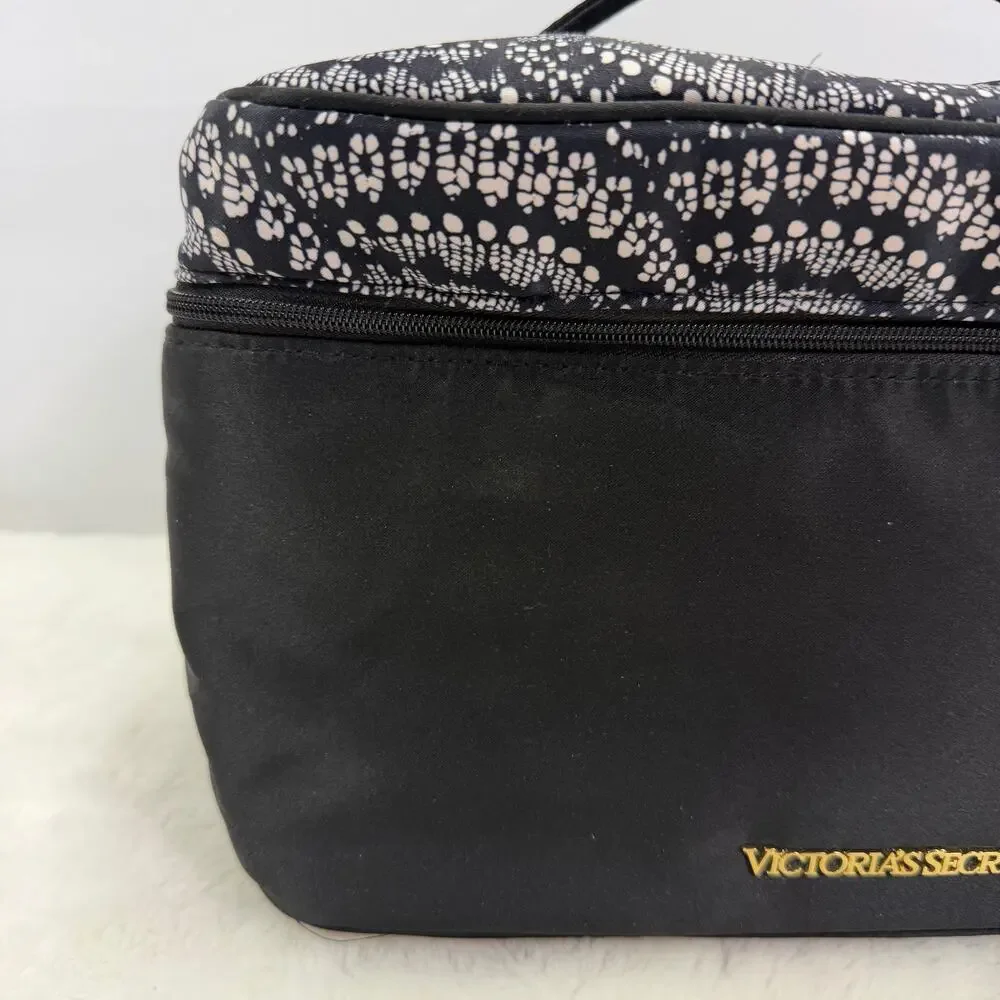 Victoria's Secret Black & White Bra Panty Lingerie Travel Bag